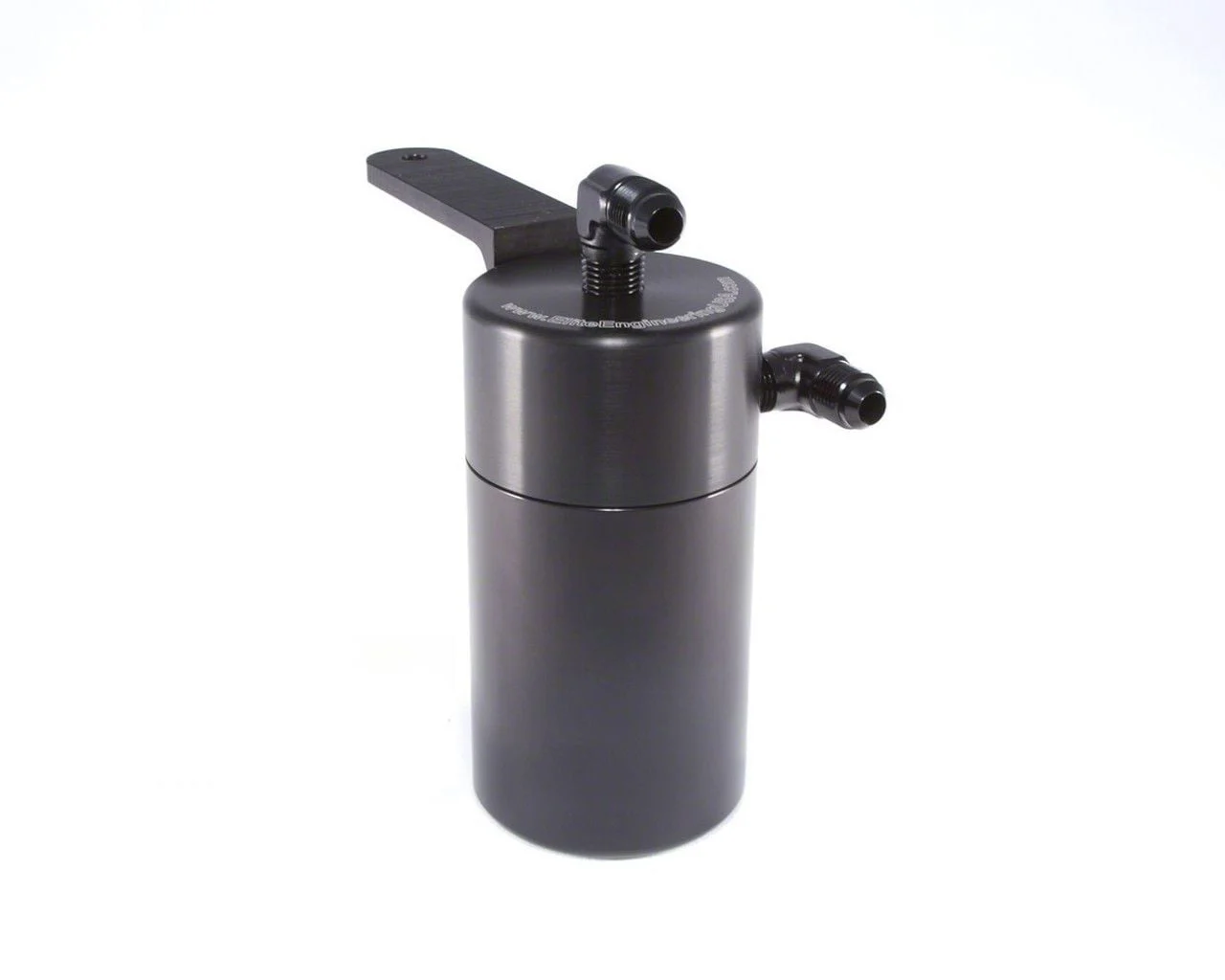 Clear/Silver Standard Oil Catch Can; Brass Fittings/Rubber Hoses (15-26 V8 Yukon)