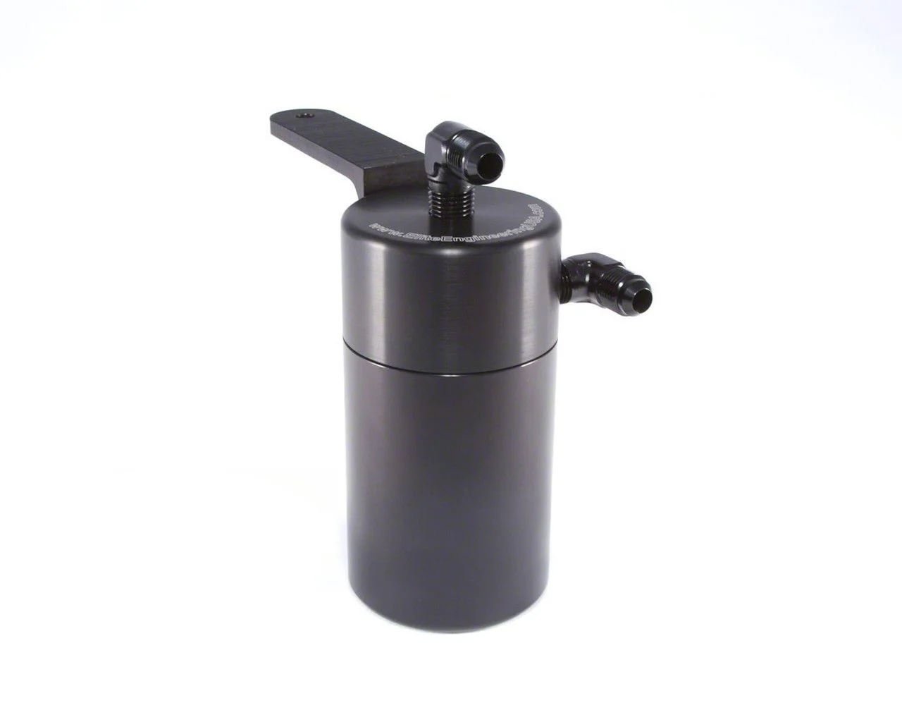 Red Standard Oil Catch Can; Black AN Fittings/Red Braided Hoses (09-14 6.0L, 6.2L Yukon)